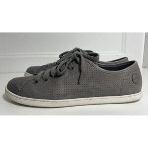 Camper Uno Womens Gray Leather 41/10-10.5‎ Perforated Low Lace Up Sneakers Shoes